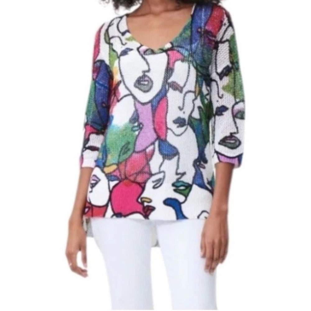 Joseph Ribkoff Abstract Print art Top Tunic Sz L